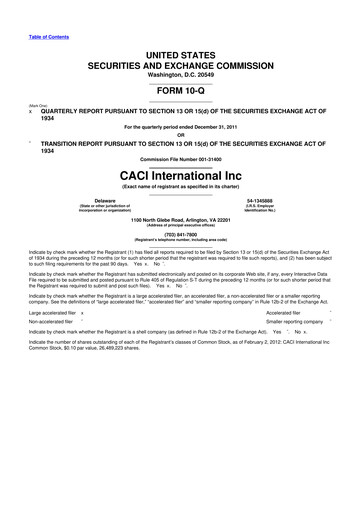 Thumbnail CACI International Inc 10-Q Quarterly Report FY2012 