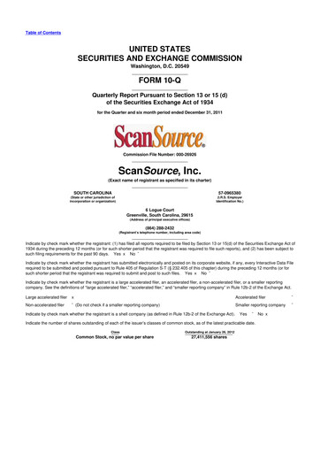 Thumbnail ScanSource 10-Q Quarterly Report FY2012 