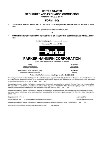 Thumbnail Parker-Hannifin
 10-Q Quarterly Report FY2012 