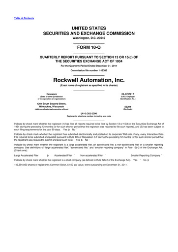 Vorschaubild Rockwell Automation
 10-Q Quartalsbericht 2012 