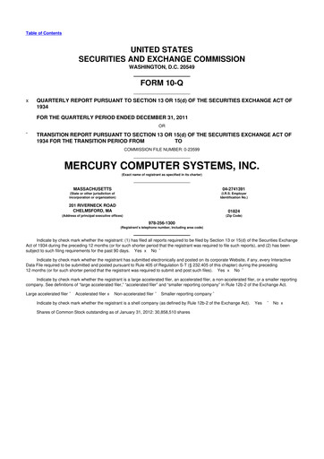 Thumbnail Mercury Systems 10-Q Quarterly Report FY2012 
