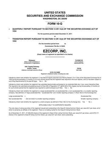 Thumbnail EZCorp 10-Q Quarterly Report FY2012 