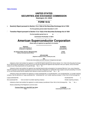 Vorschaubild American Superconductor Corporation 10-Q Quartalsbericht 2012 