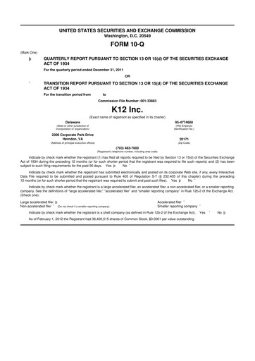 Thumbnail Stride (K12 Education)
 10-Q Quarterly Report FY2012 