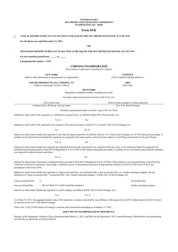 Thumbnail Corning 10-K Annual Report 2011