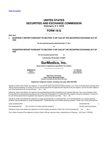 Thumbnail SurModics 10-Q Quarterly Report FY2012 