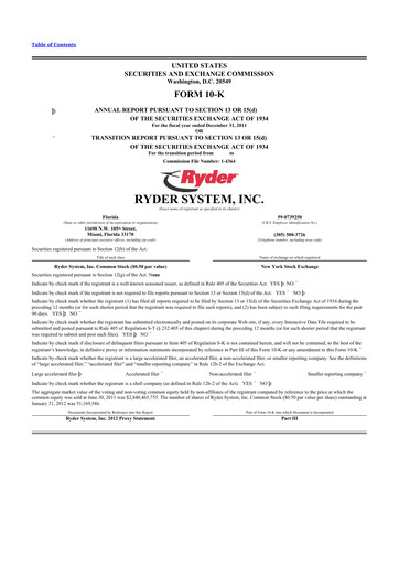 Thumbnail Ryder
 10-K Annual Report 2011