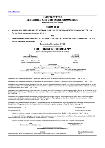 Thumbnail Timken Company
 10-K Annual Report 2011