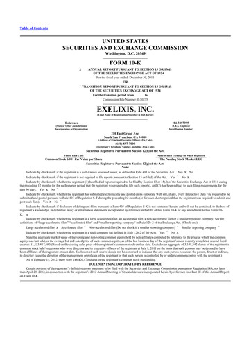 Thumbnail Exelixis 10-K Annual Report 2011