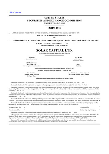 Thumbnail SLR Investment 10-K Annual Report 