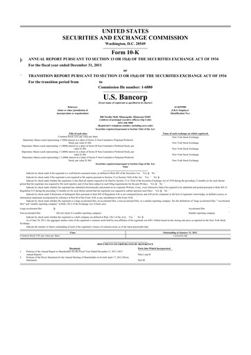 Thumbnail U.S. Bancorp 10-K Annual Report 2011
