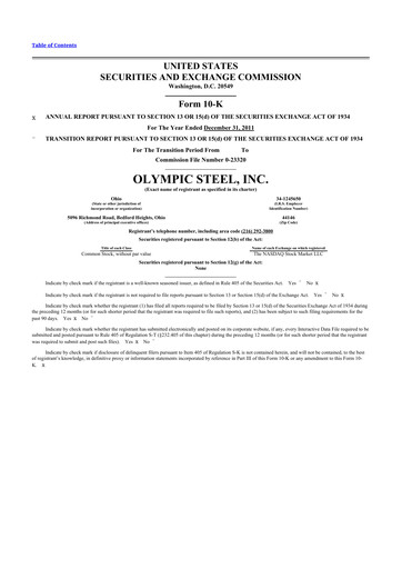 Thumbnail Olympic Steel
 10-K Annual Report 2011