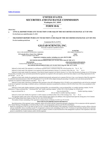 Thumbnail Gilead Sciences 10-K Annual Report 2011