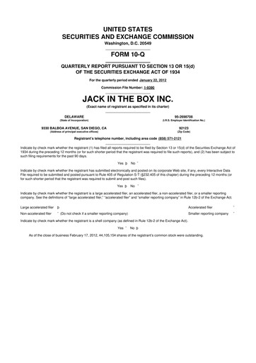 Thumbnail Jack in the Box
 10-Q Quarterly Report FY2012 