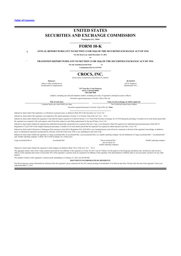 Thumbnail Crocs 10-K Annual Report 2011