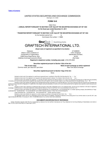 Thumbnail GrafTech 10-K Annual Report 2011
