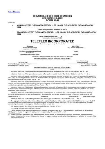 Thumbnail Teleflex 10-K Annual Report 2011