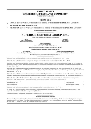 Thumbnail Superior Group of Companies 10-K Annual Report 2011