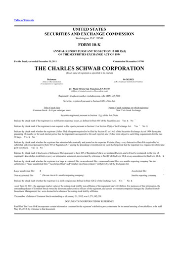 Thumbnail Charles Schwab 10-K Annual Report 2011