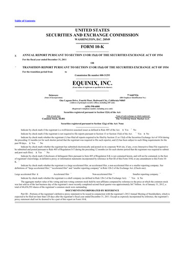 Thumbnail Equinix 10-K Annual Report 2011