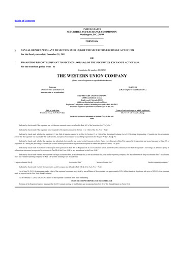 Thumbnail Western Union 10-K Annual Report 2011