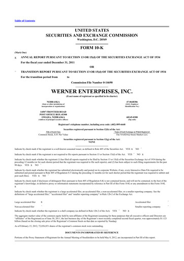 Thumbnail Werner Enterprises
 10-K Annual Report 2011