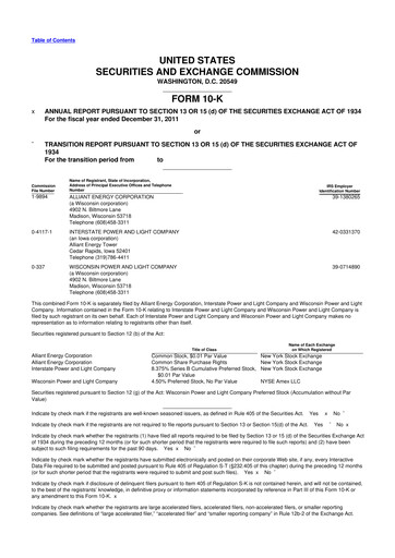 Thumbnail Alliant Energy 10-K Annual Report 