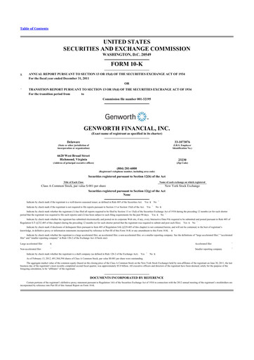 Thumbnail Genworth Financial
 10-K Annual Report 2011