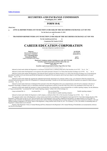 Thumbnail Perdoceo Education 10-K Annual Report 2011