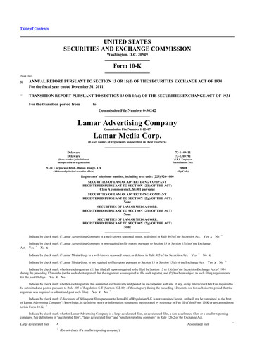 Thumbnail Lamar Advertising 10-K Annual Report 