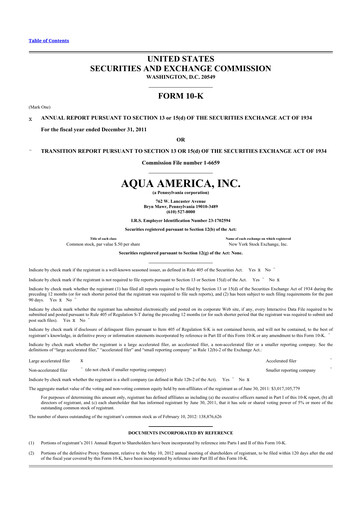 Thumbnail Essential Utilities
 10-K Annual Report 2011