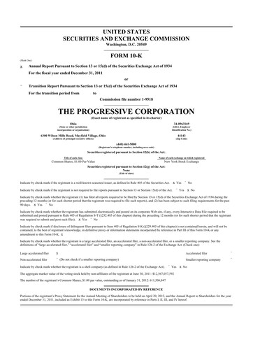 Thumbnail Progressive 10-K Annual Report 2011