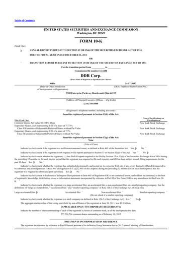 Thumbnail SITE Centers
 10-K Annual Report 2011