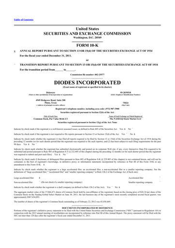 Thumbnail Diodes Incorporated 10-K Annual Report 2011