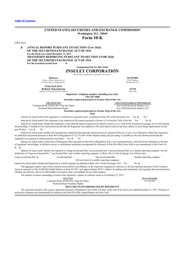 Thumbnail Insulet 10-K Annual Report 2011