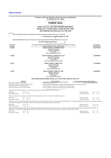 Miniature Duke Energy 10-K Rapport annuel 2011