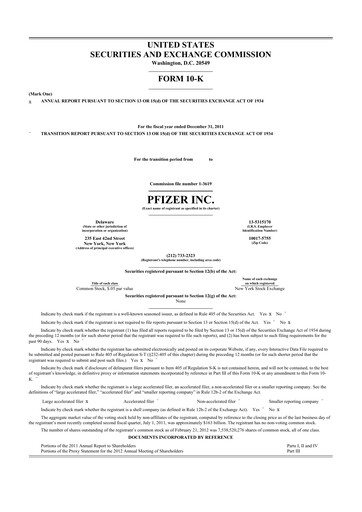 Thumbnail Pfizer 10-K Annual Report 2011