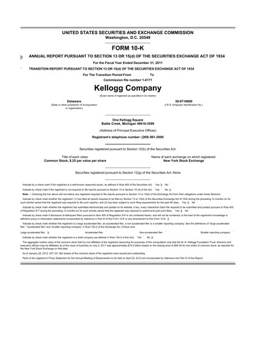 Thumbnail Kellanova 
 (Kellogg's) 10-K Annual Report 2011