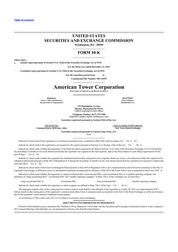 Thumbnail American Tower 10-K Annual Report 2011