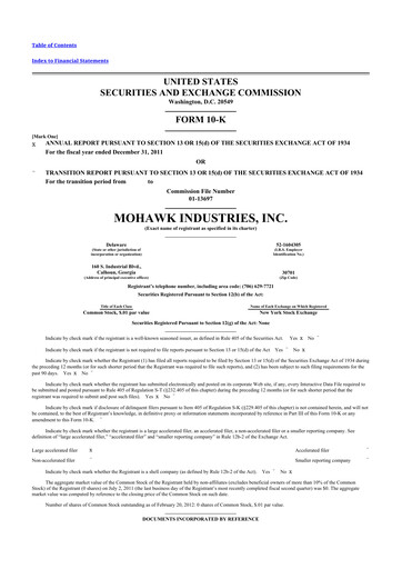 Thumbnail Mohawk Industries
 10-K Annual Report 2011