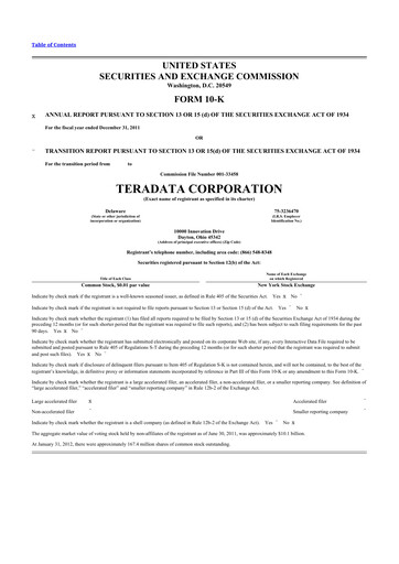 Thumbnail Teradata 10-K Annual Report 2011