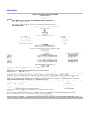 Miniature Prologis 10-K Rapport annuel 2011