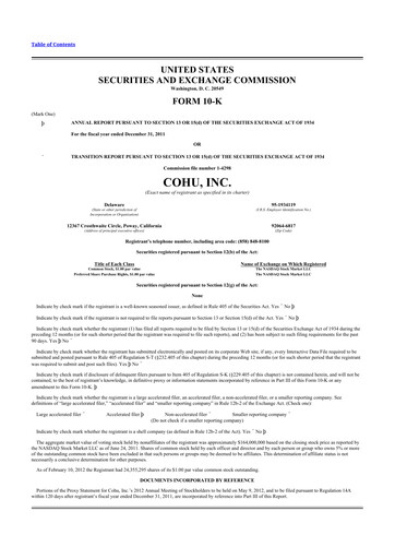 Thumbnail Cohu 10-K Annual Report 2011