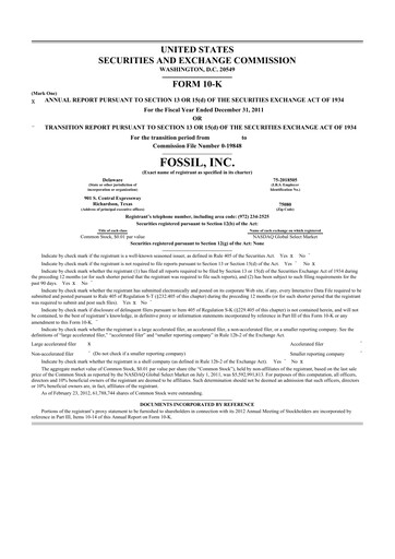 Vorschaubild Fossil Group 10-K Jahresbericht 2011