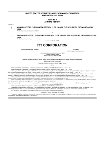 Thumbnail ITT 10-K Annual Report 2011