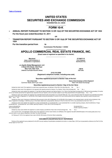 Thumbnail Apollo Commercial Real Estate Finance 10-K Annual Report 2011