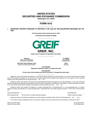 Thumbnail Greif 10-Q Quarterly Report FY2012 