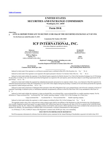 Thumbnail ICF International 10-K Annual Report 2011