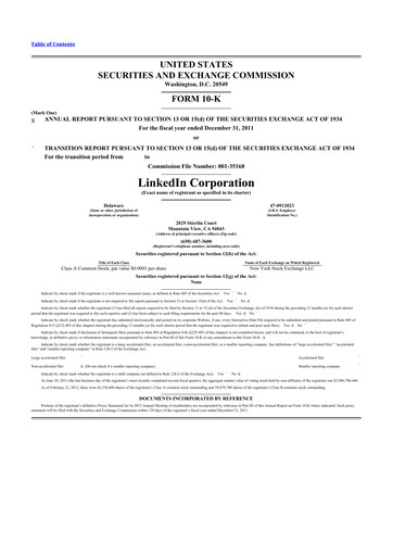 Miniature Linkedin 10-K Rapport annuel 2011