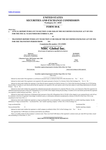 Thumbnail MRC Global
 10-K Annual Report 2011